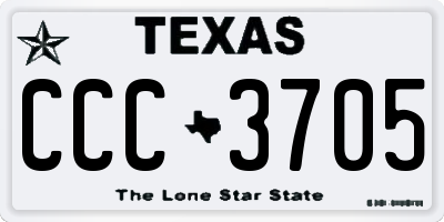 TX license plate CCC3705