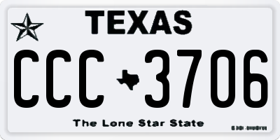 TX license plate CCC3706