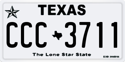 TX license plate CCC3711