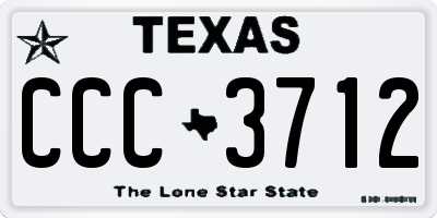 TX license plate CCC3712