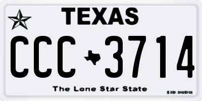 TX license plate CCC3714