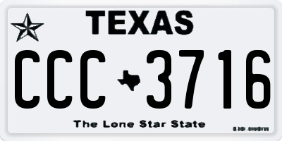 TX license plate CCC3716