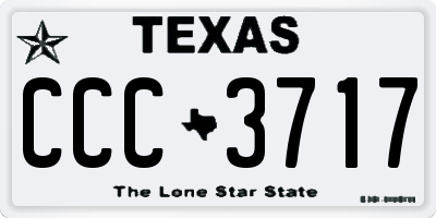TX license plate CCC3717