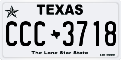 TX license plate CCC3718