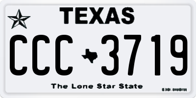 TX license plate CCC3719