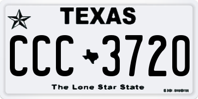 TX license plate CCC3720