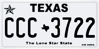 TX license plate CCC3722