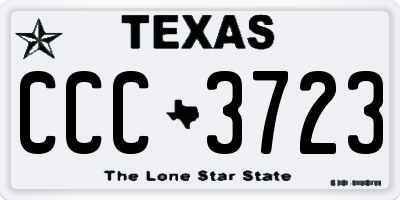 TX license plate CCC3723