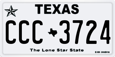 TX license plate CCC3724