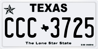 TX license plate CCC3725