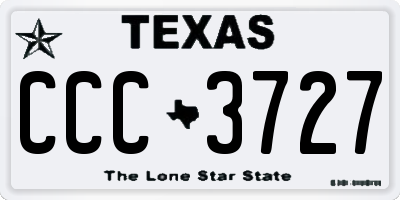 TX license plate CCC3727