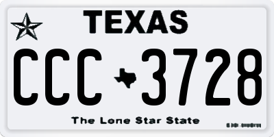 TX license plate CCC3728