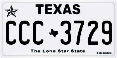 TX license plate CCC3729