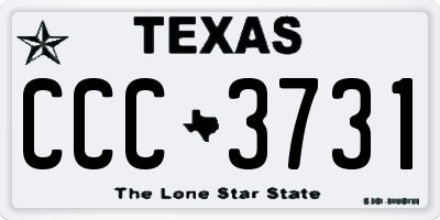 TX license plate CCC3731
