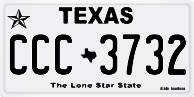 TX license plate CCC3732