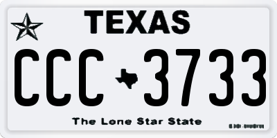 TX license plate CCC3733
