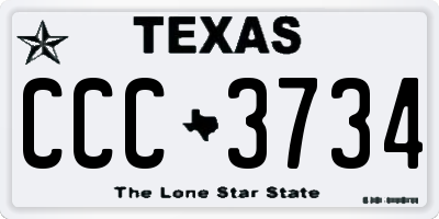 TX license plate CCC3734