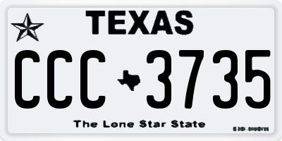 TX license plate CCC3735