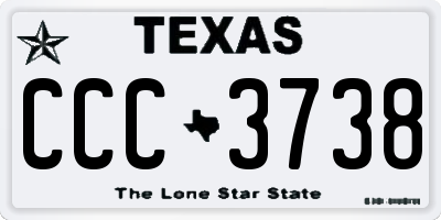 TX license plate CCC3738