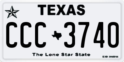 TX license plate CCC3740