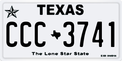 TX license plate CCC3741