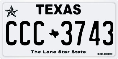 TX license plate CCC3743