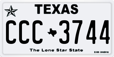 TX license plate CCC3744