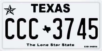 TX license plate CCC3745