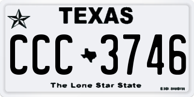 TX license plate CCC3746