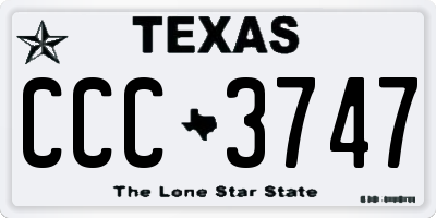 TX license plate CCC3747