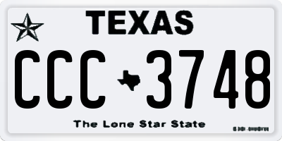 TX license plate CCC3748