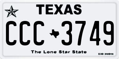 TX license plate CCC3749