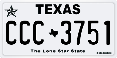 TX license plate CCC3751
