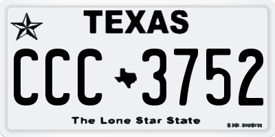 TX license plate CCC3752