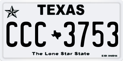 TX license plate CCC3753