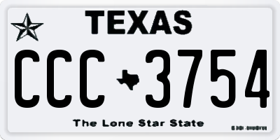 TX license plate CCC3754