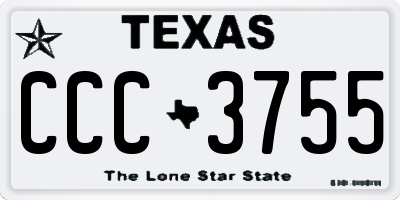 TX license plate CCC3755