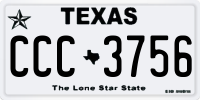 TX license plate CCC3756