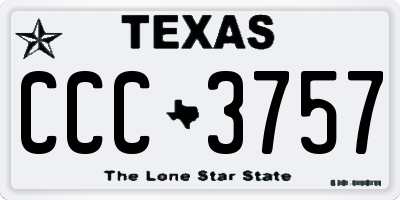 TX license plate CCC3757