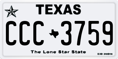 TX license plate CCC3759