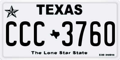 TX license plate CCC3760
