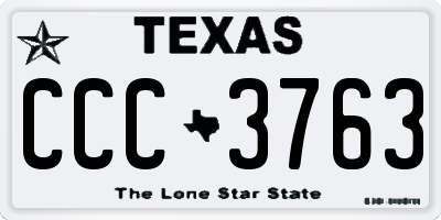 TX license plate CCC3763