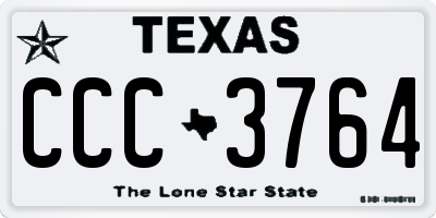 TX license plate CCC3764
