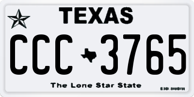 TX license plate CCC3765
