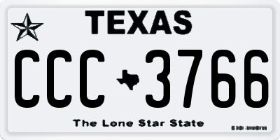 TX license plate CCC3766