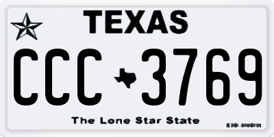 TX license plate CCC3769