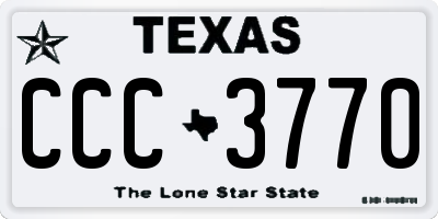 TX license plate CCC3770