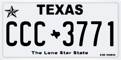 TX license plate CCC3771