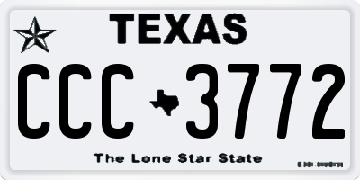 TX license plate CCC3772