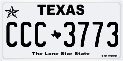 TX license plate CCC3773